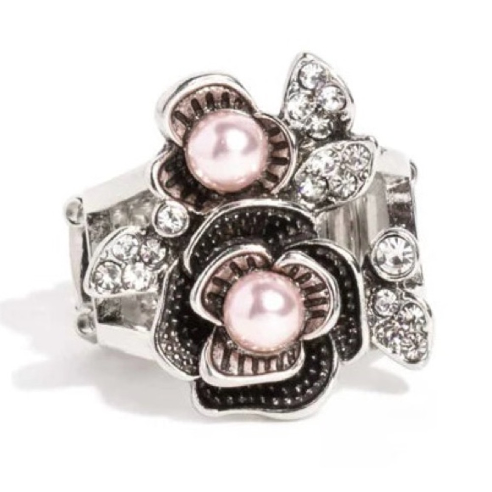 🌸🆕🌸Double Pink Pearl Rose Stretchable Ring